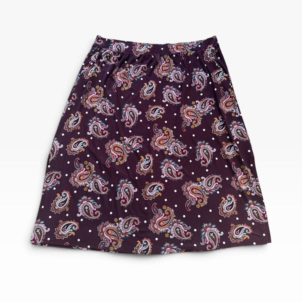 Terra & Sky Paisley Maxi Skirt Women's 3X Whimsy Boho Preppy Electric Revival